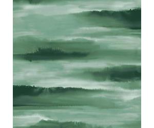 SOPHIE LAURENCE Horizon Green Watercolour Wallpaper - Abstract Textured Emerald Forest Effect | Washable, Paste-The-Paper 10 m Roll