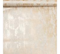 Sophie Laurence Industrial Distressed Concrete Cream Metallic Gold Wallpaper