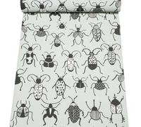 Sophie Laurence Insects Bugs Kids Wallpaper White Black Pale Green Textured Vinyl Feature Wall