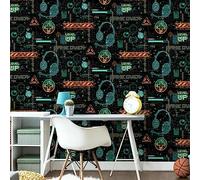 SOPHIE LAURENCE Kids Gamer Multicoloured Children Room Wallpaper - Neon Retro Matrix Boys Video Game Washable Wallpaper for Feature Wall