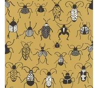 SOPHIE LAURENCE Kids Wallpaper - Bugs & Insects White Black Yellow, Thick Textured Vinyl Feature Wall Roll