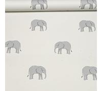 SOPHIE LAURENCE Light Sage Elephant Wallpaper - Smooth Thick Kids Wallpaper for Nursery, Playroom & Children’s Bedroom Feature Wall