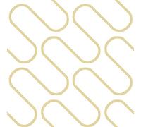 SOPHIE LAURENCE Linear Curve Wavey Lines Monochrome Minimalist Feature Wallpaper - Thick Heavy Duty Textured Paste The Paper Designer Wallpaper (Full Roll, Gold White)