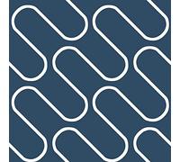 SOPHIE LAURENCE Linear Curve Wavey Lines Monochrome Minimalist Feature Wallpaper - Thick Heavy Duty Textured Paste The Paper Designer Wallpaper (Full Roll, Navy Blue)