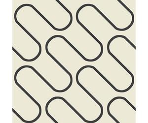 SOPHIE LAURENCE Linear Curve Wavey Lines Monochrome Minimalist Feature Wallpaper - Thick Heavy Duty Textured Paste The Paper Designer Wallpaper (Full Roll, Cream and Black)