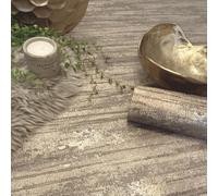 SOPHIE LAURENCE Mocha Concrete Effect Wallpaper Brown Gold Metallic Smooth Finish Lounge Bedroom