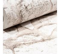 SOPHIE LAURENCE Natural Stone Effect Wallpaper - Flat Finish, Spongeable, Wet Removable, Paste The Paper for Living Room, Kitchen, Feature Wall (Full Roll)