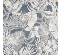 SOPHIE LAURENCE Navy Copper Floral Metallic Shimmer Textured Vinyl Wallpaper | Paste The Wall, Washable Strippable Slightly Imperfect Living Room, Bedroom, Office (Full Roll)