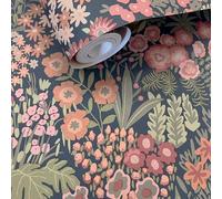 Sophie Laurence Navy Floral Wallpaper Everbloom Multi Foliage Feature Wall