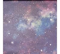 SOPHIE LAURENCE Navy Purple Space Wallpaper - Galaxy Night Sky Planets Glittery Stars Textured - Solid Heavy Duty Designer Thick