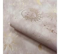 Sophie Laurence Pink Gold Space Wallpaper Metallic Shimmer Moon Sun Feature Wall Lounge Bedroom