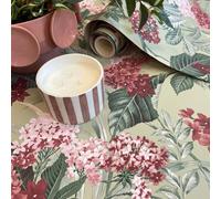 Sophie Laurence Pink Sage Floral Wallpaper Green Maroon Flowers Smooth Finish Feature Wall Study 10M X 0.53M