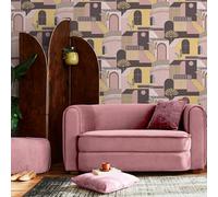 Sophie Laurence Pink Yellow Mediterranean Style Wallpaper Quirky Feature Wall