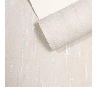 SOPHIE LAURENCE Plain Beige Metallic Wallpaper Shimmer Textured Free Match Bedroom Lounge Study Industrial Urban Embossed 10m Roll Paste Paper