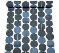 SOPHIE LAURENCE Plain Blue Geometric Spot & Circle Wallpaper - Paste-The-Wall Vinyl Free-Match Roll for Lounge Feature Wall (≈ 53 cm × 10.05 m)