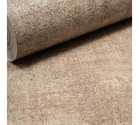 SOPHIE LAURENCE Plain Brown Textured Wallpaper Concrete Effect Slightly Imperfect Vinyl Thick Bedroom Bathroom Lounge Hallway 10m x 0.53m Full Roll