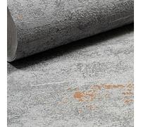 SOPHIE LAURENCE Plain Charcoal Metallic Wallpaper Gold Shimmer Thick Textured Vinyl Living Room