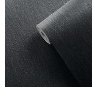 Sophie Laurence Plain Charcoal Textured Wallpaper Silver Glitter Shimmer Thick Blown Vinyl Free Match