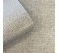 Sophie Laurence Plain Chestnut Wallpaper Grey Tones Linen Effect Metallic Shimmer Free Match