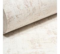 Sophie Laurence Plain Cream Beige Wallpaper Industrial Effect Textured Feature Wall Lounge Vinyl