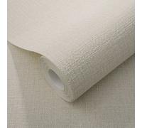 Sophie Laurence Plain Cream Beige Wallpaper Linen Effect Textured Paste The Wall