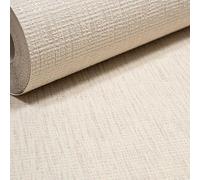SOPHIE LAURENCE Plain Cream Metallic Wallpaper Shimmer Linen Effect Textured Free Match Hallway