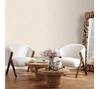 Sophie Laurence Plain Cream Stripe Wallpaper Textured White Metallic Shimmer