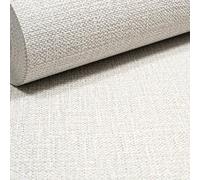 SOPHIE LAURENCE Plain Grey Beige Wallpaper Linen Effect Textured Free Match Paste The Wall Study