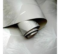 SOPHIE LAURENCE Plain Luxury Glitter Metallic FleurGrey Wallpaper - Elegant and Durable Vinyl, Perfect for Feature Walls, Bedrooms, Living Rooms, and Modern Interiors (Full Roll)