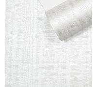 SOPHIE LAURENCE Plain Silver Shimmer 3D Metallic Wallpaper Textured Washable Vinyl Wall Panels for Childrens Room Bedroom or Playroom Thick and Durable Finish (Full Roll)