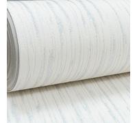 UGEPA Plain White Silver Glitter Lines Stripes Textured Blown Vinyl Wallpaper Embossed