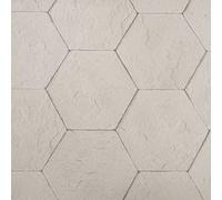 Sophie Laurence Rasch Grey Brown Wallpaper Mix Taupe Hexagon Brick Tile Wall Effect Textured