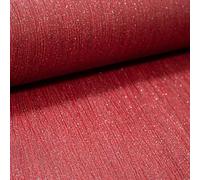 SOPHIE LAURENCE Red Glitter Textured Wallpaper - Shimmering Silver Sparkle on Heavyweight Vinyl - Modern Peelable Design Wallpaper for Living/Bedroom