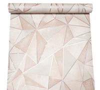 Sophie Laurence Rose Gold Pink Wallpaper Metallic Geometric Smooth Finish Paste The Wall