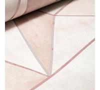 SOPHIE LAURENCE Rose Gold Pink Wallpaper Metallic Geometric Smooth Finish Paste The Wall Feature