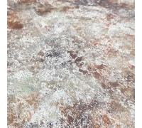 SOPHIE LAURENCE Rust Orange Grey Stone Wallpaper Rustic Textured Effect Silver Metallic Shimmer