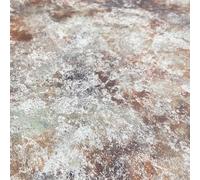 Sophie Laurence Rust Orange Grey Stone Wallpaper Rustic Textured Effect Silver Metallic Shimmer