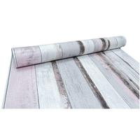 Sophie Laurence Rustic Paint Wood Grain Panel Effect Grey Blush Pink Wallpaper Cabin Wood Plank