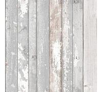 SOPHIE LAURENCE Rustic Painted Wood Panel Effect Pale Blush Pink Grey Wallpaper - Wood Slat Realistic Thick Heavy Duty Wallpaper - Paste The Paper Wallpaper