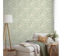 Sophie Laurence Sage Green Acorn Trail Wallpaper Feature Wall