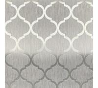 SOPHIE LAURENCE Silver Trellis Geometric Floral Wallpaper Gold Metallic Shimmer Textured Thick Slightly Imperfect Bedroom Bathroom Lounge Hallway 10m x 0.53m Full Roll