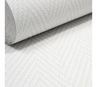SOPHIE LAURENCE Soft Grey Zigzag Chevron Herringbone Geometric Wallpaper Textured Woven Textile Effect Free Match Non-Woven Vinyl Paste The Wall 10m x 0.53m Full Roll Hall Way Feature Bedroom Vinyl