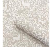 SOPHIE LAURENCE Taupe Floral Wallpaper Deer Rabbits Leaves Slightly Textured Feature Wall Lounge