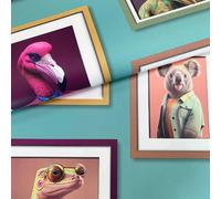 SOPHIE LAURENCE Teal Fantastic Animals Wallpaper Multi Fun Quirky Peacock Frogs Feature Wall