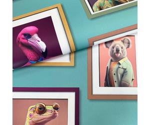SOPHIE LAURENCE Teal Fantastic Animals Wallpaper Multi Fun Quirky Peacock Frogs Feature Wall