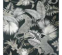 SOPHIE LAURENCE Tropical Jungle Palm Leaves Leopard Wallpaper - Neutral Modern Botanical, Paste The Paper Feature Wall Covering for Living Room, Bedroom & Hallway, 10m x 0.53m
