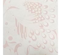 Sophie Laurence Wallpaper Pink White Floral Pattern Club Botanique Plume Rose Birds