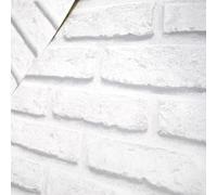 White 3D Brick Effect Wallpaper Realistic Stone Wall