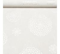 SOPHIE LAURENCE White Floral Metallic Wallpaper Textured Paste The Wall
