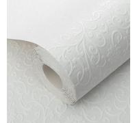 Sophie Laurence White Floral Paintable Wallpaper Thick Textured Vinyl